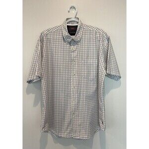 Wrangler Shirt Adult L Plaid Short Sleeve Button Up Cool River Cotton Men